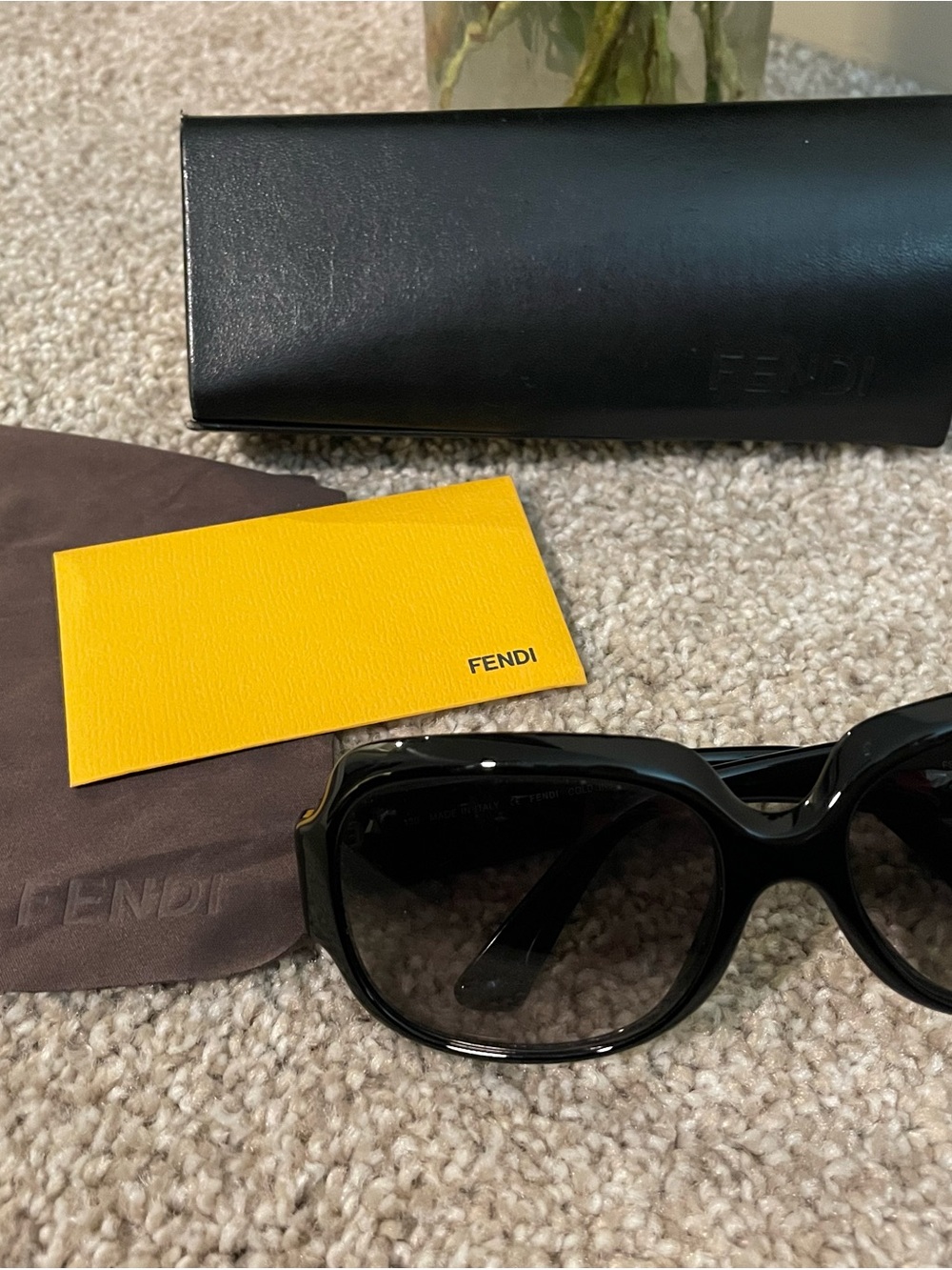 Authentic Fendi Black Round-Frame Women's Sunglasses, with COA